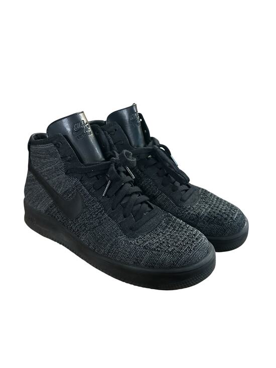 Men 11 Nike Air Force One 1 Ultra FlyKnit Mid Dark Gray Black Sneakers Shoes